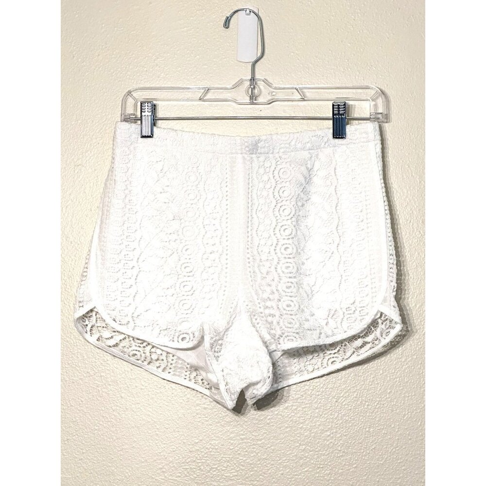 NWT Women's Express White Crochet Pull On Summer Shorts Size Small S